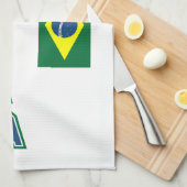 Linge De Cuisine Le Brésil + Drapeau (Quart Plié)