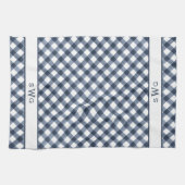 Linge De Cuisine Le Buffalo Bleu De La Marine A Posé Trois Monogram (Horizontal)