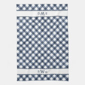 Linge De Cuisine Le Buffalo Bleu De La Marine A Posé Trois Monogram (Vertical)