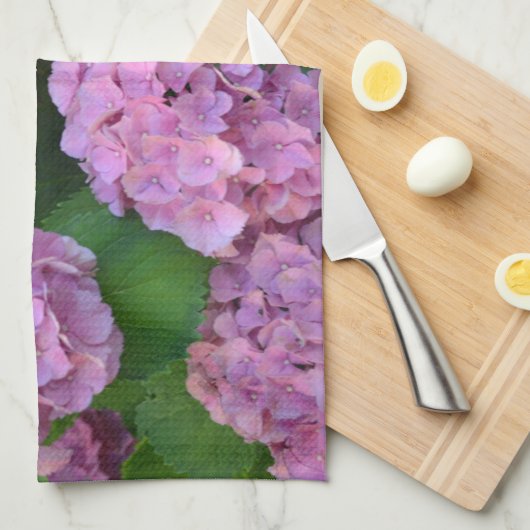 Linge De Cuisine Le buisson d'hortensia rose (Quart Plié)