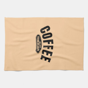 Linge De Cuisine le café est ma thérapie café humour typographie 