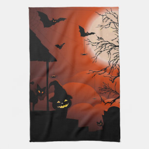 Linge De Cuisine Le cauchemar de la lune sanglante d'Halloween