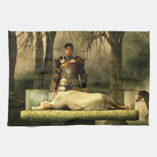 Linge De Cuisine Le cercueil en verre du blanc de neige