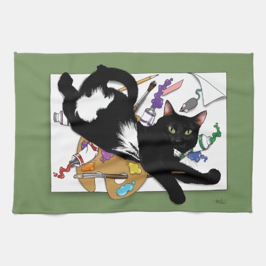 Linge De Cuisine Le chat de l'artiste (Horizontal)
