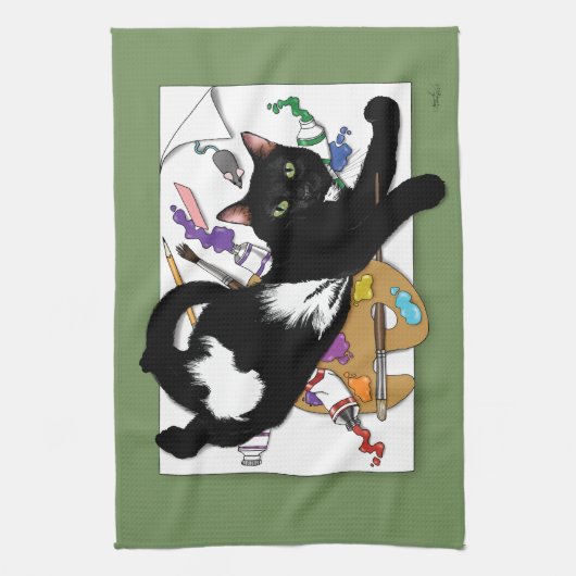 Linge De Cuisine Le chat de l'artiste (Vertical)