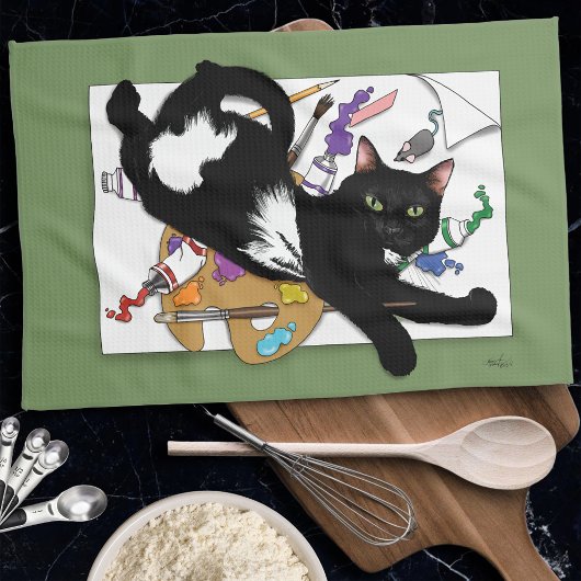 Linge De Cuisine Le chat de l'artiste