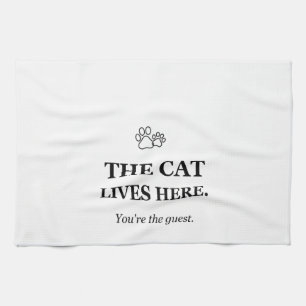 Linge De Cuisine Le Chat Vit Ici Vous Êtes l'Invité Drôle Kitc Chat