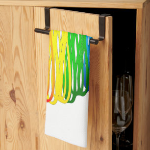 Linge De Cuisine Le cœur arc-en-ciel de SlipperyJoe griffonné tourb