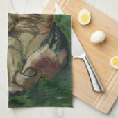 Linge De Cuisine Le crabe Van Gogh sur son dos (F605) (Quart Plié)