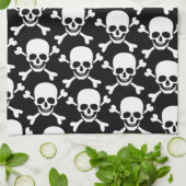 Linge De Cuisine Le crâne avec la croix désosse le crâne sur (Plié)