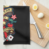 Linge De Cuisine Le crâne flammé craint (Quart Plié)