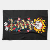 Linge De Cuisine Le crâne flammé craint (Horizontal)