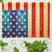 Linge De Cuisine Le drapeau américain de l'argent (Plié)