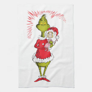 Linge De Cuisine Le Grinch tient Cindy Lou Who