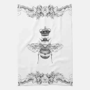 Linge De Cuisine Le gris vintage élégant gaffent l'abeille et la