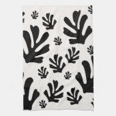 Linge De Cuisine Le Jardin 02 Botanique Noir Blanc Feuille moderne (Vertical)