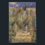 Linge De Cuisine Le jardin de l'artiste à Vetheuil par Claude Monet<br><div class="desc">Le Jardin de l'artiste à Vetheuil (1880) de Claude Monet est un impressionisme vintage de la peinture de la nature aux beaux-arts floraux. Une jeune fille est flanquée de hauts tournesols jaunes fleuris pendant la saison estivale. Un enfant se tient dans un sentier du jardin de Monet à Vetheuil (banlieue...</div>