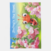 Linge De Cuisine Le jardin fleuri Ladybug Towel Tea Towel. (Vertical)