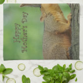 Linge De Cuisine Le jour de mère heureux - écureuil de maman et de (Plié)