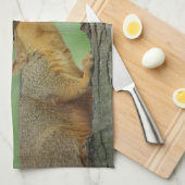 Linge De Cuisine Le jour de mère heureux - écureuil de maman et de (Quart Plié)