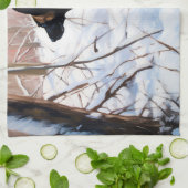 Linge De Cuisine Le Malinois Belge Laisser Neige Noël (Plié)