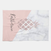 Linge De Cuisine Le marbre blanc de parties scintillantes roses (Horizontal)