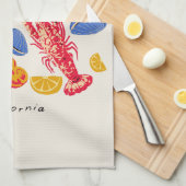 Linge De Cuisine Le Marché de Fruits de Mer Côtiers (Quart Plié)