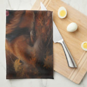 Linge De Cuisine Le Mastiff tibétain en automne les feuilles automn (Quart Plié)