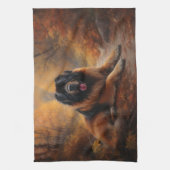 Linge De Cuisine Le Mastiff tibétain en automne les feuilles automn (Vertical)