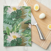Linge De Cuisine Le Motif blanc Lotus Tropical Canopy (Quart Plié)