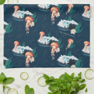 Linge De Cuisine Le Motif de la méduse blanche Lotus Ocean