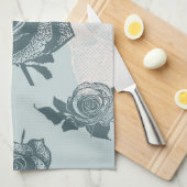 Linge De Cuisine Le motif floral avec s'est levé (Quart Plié)