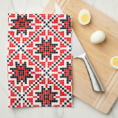 Linge De Cuisine le motif traditionnel roumain du costume ethnique (Quart Plié)