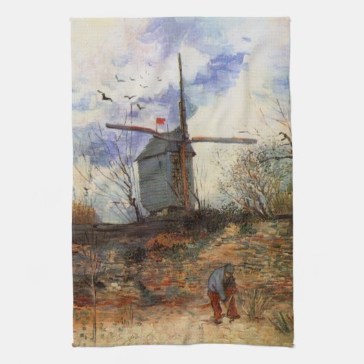Linge De Cuisine Le Moulin de la Galette par Vincent van Gogh (Vertical)