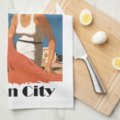 Linge De Cuisine Le New Jersey échoue la ville d'océan de ~ (Quart Plié)