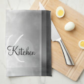 Linge De Cuisine Le noir a marbré personnalisé (Quart Plié)