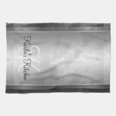 Linge De Cuisine Le noir a marbré personnalisé (Horizontal)