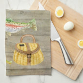 Linge De Cuisine Le panier de pêche de pêche de truite de cabine de (Quart Plié)