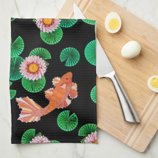 Linge De Cuisine Le papier Koi Pond (Quart Plié)