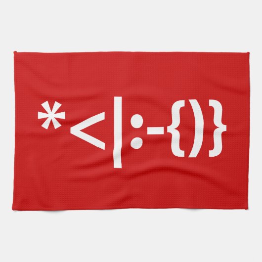 Linge De Cuisine Le Père Noël avec la barbe Émoticon de Noël (Horizontal)