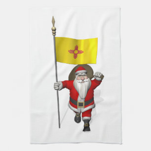 Linge De Cuisine Le Père Noël Avec L'Ensigne Du Nouveau Mexique