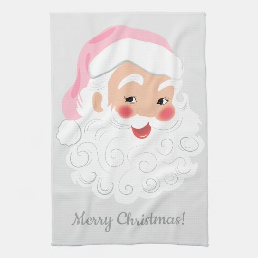 Linge De Cuisine Le Père Noël en Casquette rose Noël (Vertical)