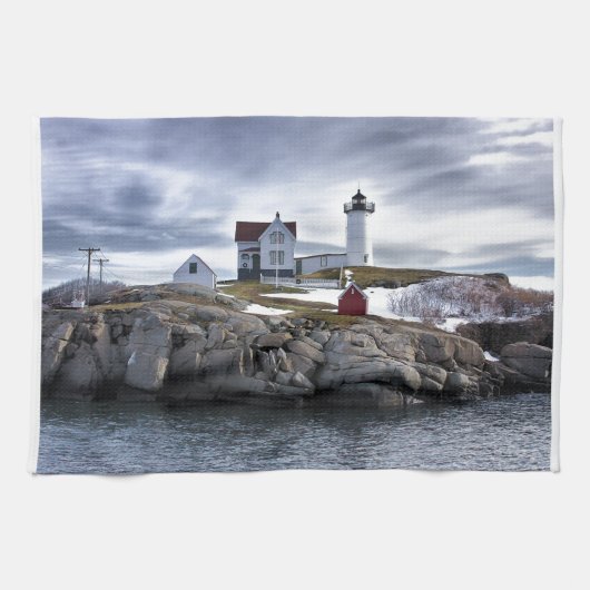 Linge De Cuisine Le phare "Nubble" de Cape Neddick York, Maine (Horizontal)