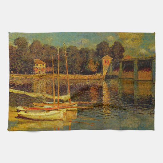 Linge De Cuisine Le Pont à Argenteuil par Claude Monet (Horizontal)