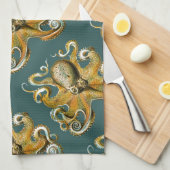 Linge De Cuisine Le poulpe d'Ernst Haeckel (Quart Plié)