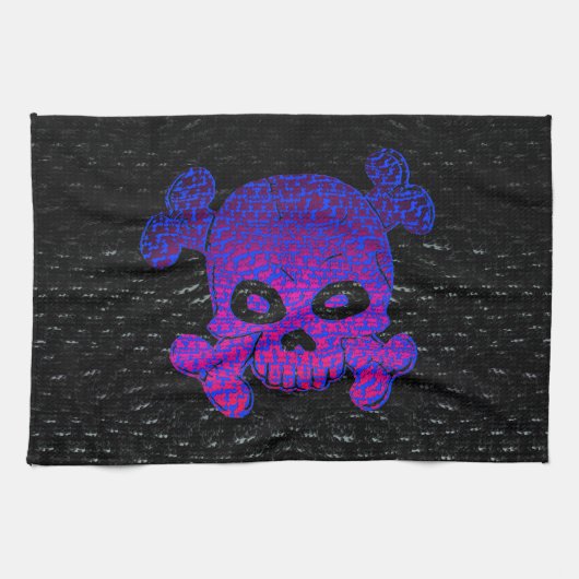 Linge De Cuisine Le pourpre fait sur commande de drapeau de pirate (Horizontal)