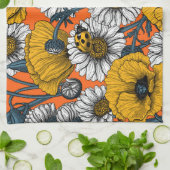 Linge De Cuisine Le pré en jaune et bleu (Plié)