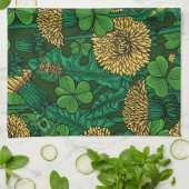Linge De Cuisine Le pré en vert et jaune (Plié)