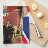 Linge De Cuisine Le roi Charles III avec drapeau britannique (Quart Plié)