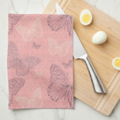 Linge De Cuisine Le rose de papillon (Quart Plié)